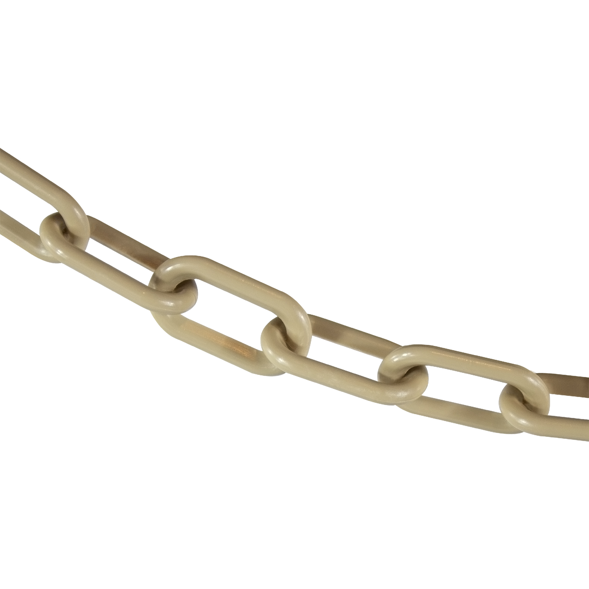 Mr. Chain Plastic Safety Chain — 2in. x 25ft., High-Density Polyethylene, UV Resistant, Army Tan, Model# 50055-25